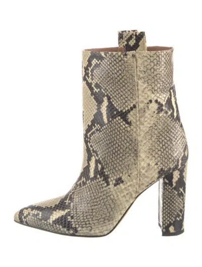Pre-owned Paris Texas Leather Animal Print Boots In Black/neutrals