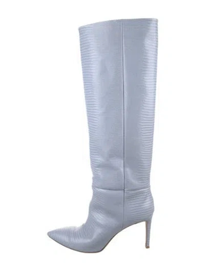 Pre-owned Paris Texas Leather Animal Print Boots In Blue
