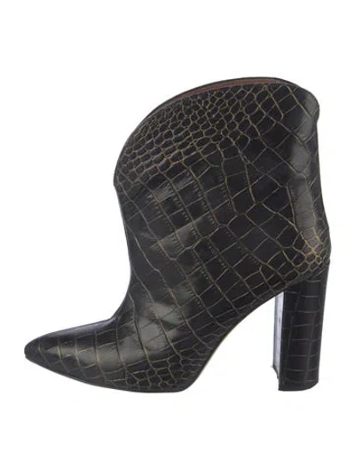 Pre-owned Paris Texas Leather Animal Print Boots In Blue