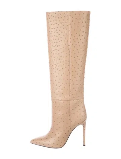 Pre-owned Paris Texas Leather Animal Print Boots In Brown