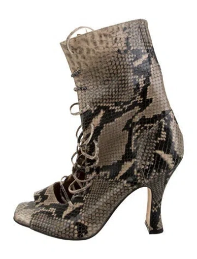 Pre-owned Paris Texas Leather Animal Print Boots In Multicolor
