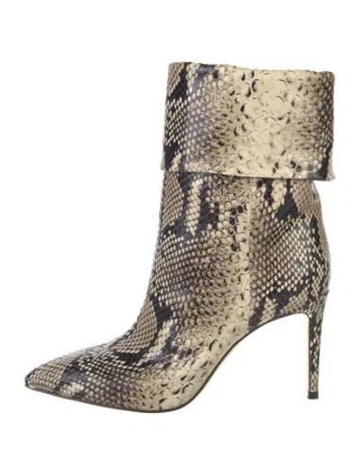 Pre-owned Paris Texas Leather Animal Print Boots In Neutral