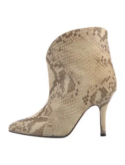 Pre-owned Paris Texas Leather Animal Print Boots In Neutral