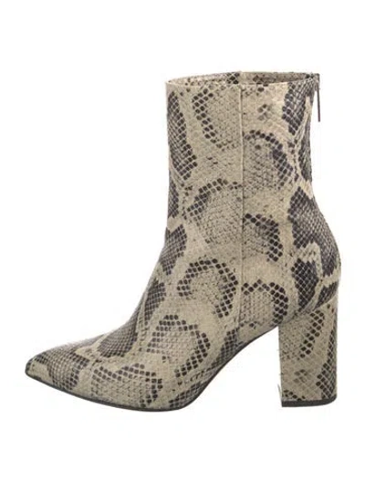 Pre-owned Paris Texas Leather Animal Print Boots In Neutral
