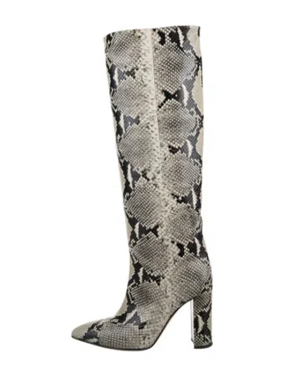 Pre-owned Paris Texas Leather Animal Print Boots In Neutrals