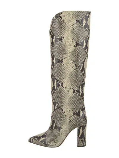 Pre-owned Paris Texas Leather Animal Print Boots In Neutrals