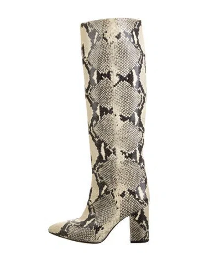 Pre-owned Paris Texas Leather Animal Print Boots In Neutrals
