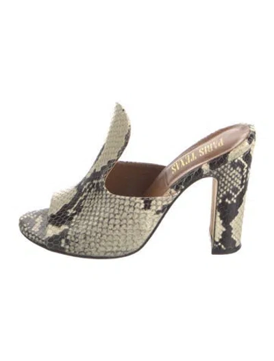 Pre-owned Paris Texas Leather Animal Print Sandals In Neutral