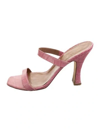 Pre-owned Paris Texas Leather Animal Print Sandals In Pink
