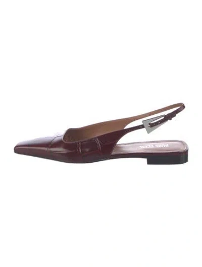 Pre-owned Paris Texas Leather Animal Print Slingback Flats In Multicolor