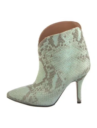 Pre-owned Paris Texas Leather Animal Print Western Boots In Gray