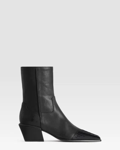 Paris Texas Leather Ankle Boot In Black