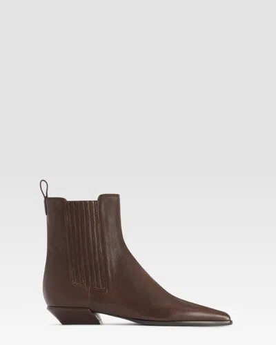 Paris Texas Leather Ankle Boot In Brown