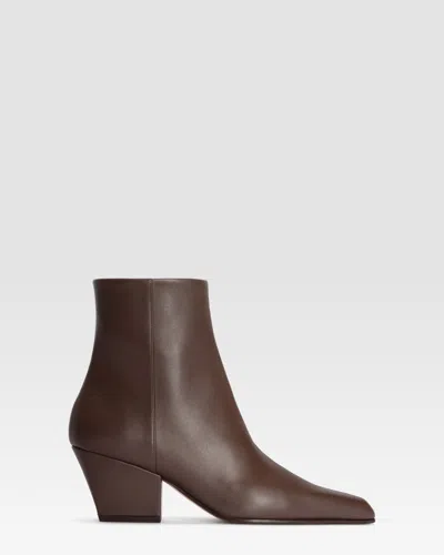 Paris Texas Leather Ankle Boot In Brown