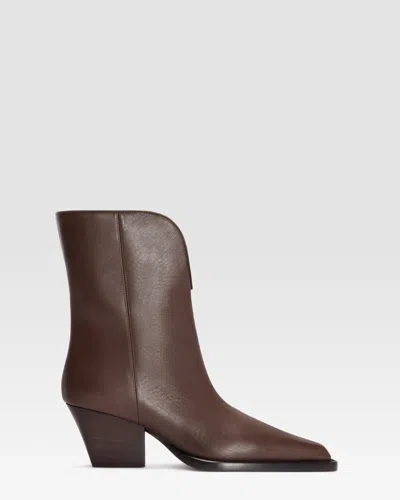 Paris Texas Leather Ankle Boot In Brown