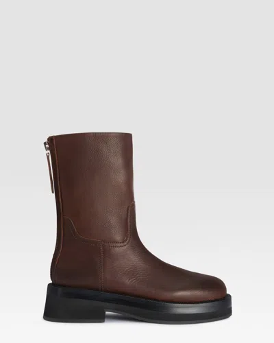 Paris Texas Leather Ankle Boot In Ebano