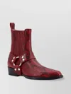 Paris Texas Leather Ankle Boots Metal Strap Detail