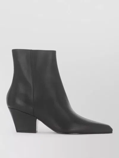 Paris Texas Leather Ankle Boots Pointed Toe Zipper In Black