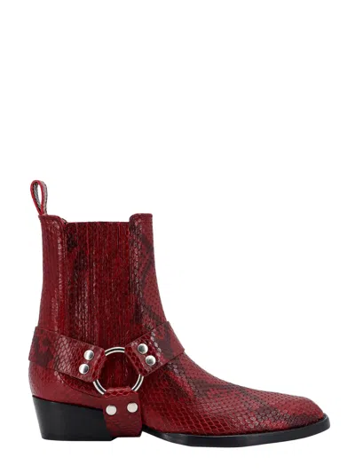 Paris Texas Helena Leather Ankle Boots In Red