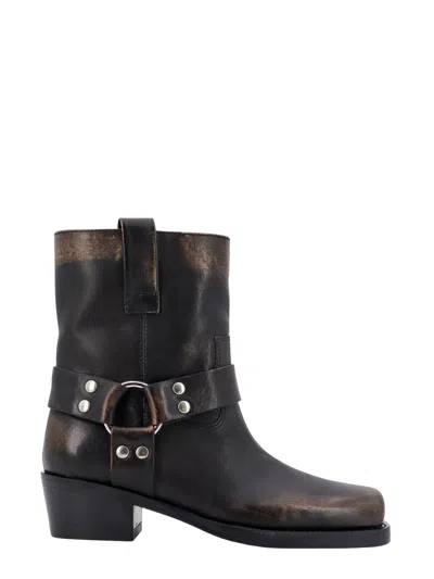 Paris Texas Leather Ankle Boots With Used Effect