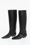 Paris Texas Leather Bettina Boots With Squared Toe In Black
