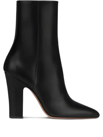 Paris Texas Leather Block-heel Boots In Black