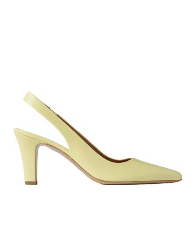 Paris Texas Leather Block Heel High Heels In Yellow