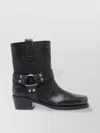 Paris Texas Leather Block Heel Mid-calf Boots Squared Toe