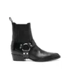 Paris Texas Helena Shiny Vintage Leather Ankle Boots