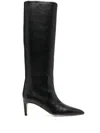 Paris Texas Leather Boots In Black