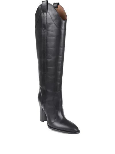Paris Texas Leather Boots In Black