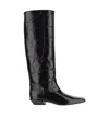 Paris Texas Bettina Croc-effect Leather Boots In Black