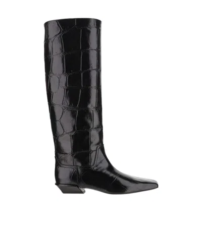 PARIS TEXAS PARIS TEXAS BETTINA EMBOSSED KNEE-HIGH BOOTS
