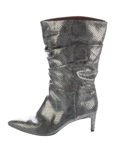 Pre-owned Paris Texas Leather Boots In Metallic/silver