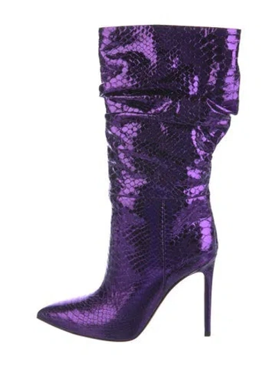 Pre-owned Paris Texas Leather Boots In Purple