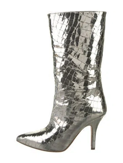 Pre-owned Paris Texas Leather Boots In Silver
