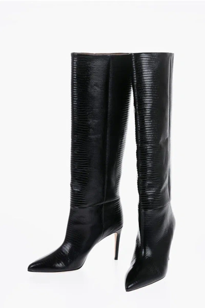 Paris Texas Leather Boots With Point Toe 8,5cm In Black