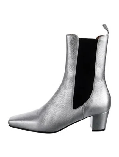 Pre-owned Paris Texas Leather Chelsea Boots In Silver