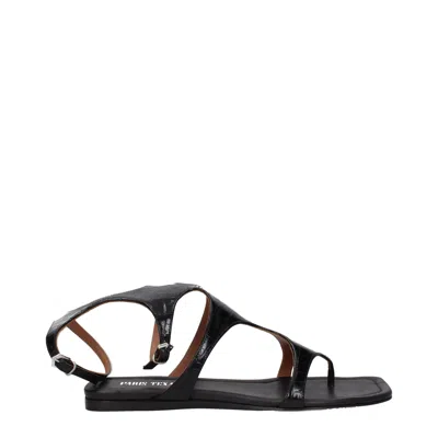 Paris Texas Leather Flip-flop Women's Sandal In Black
