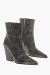 Paris Texas Woman Ankle Boots Grey Size 7.5 Leather In Brown