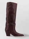 Paris Texas Leather Knee-high Block Heel Boot In Brown