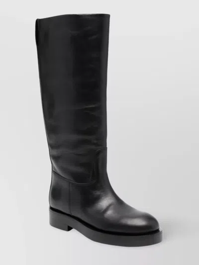 Paris Texas Leather Knee-high Boots Round Toe