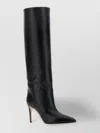 Paris Texas Leather Knee High Boots With Pointed Toe In Black