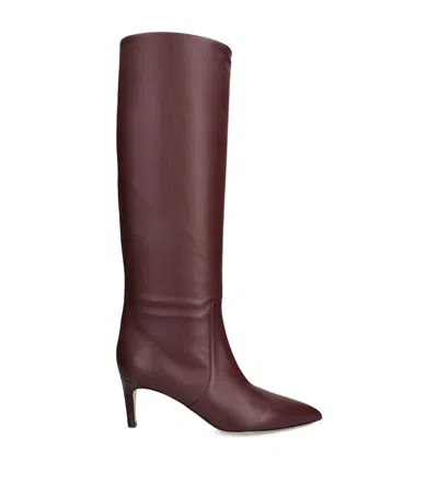 Paris Texas Leather Knee-high Stiletto Boots 60 In Brown