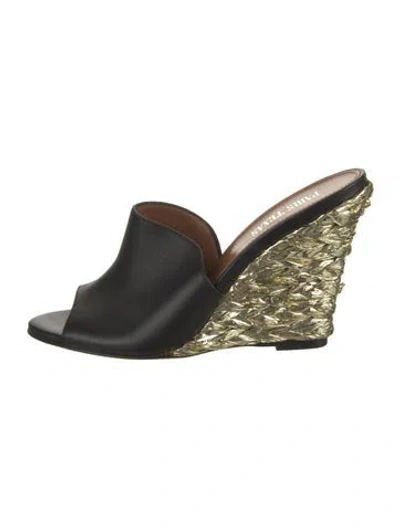 Pre-owned Paris Texas Leather Mules In Green