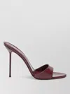Paris Texas Leather Open Toe Mules Stiletto Heel