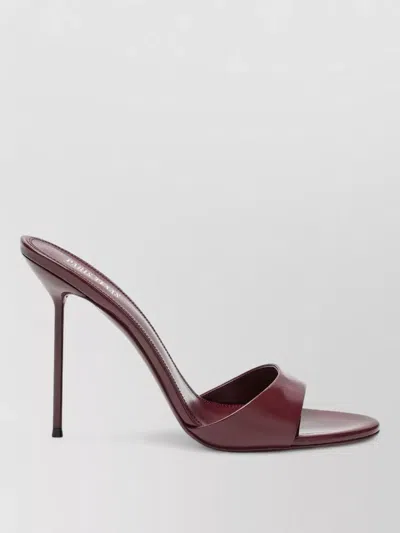 Paris Texas Leather Open Toe Mules Stiletto Heel