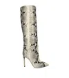 Paris Texas Leather Python Print Knee-high Boots 105