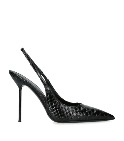 Paris Texas Leather Python Print Lidia Slingback Pumps 105 In Black