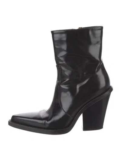 Pre-owned Paris Texas Leather Rain Boots In Black